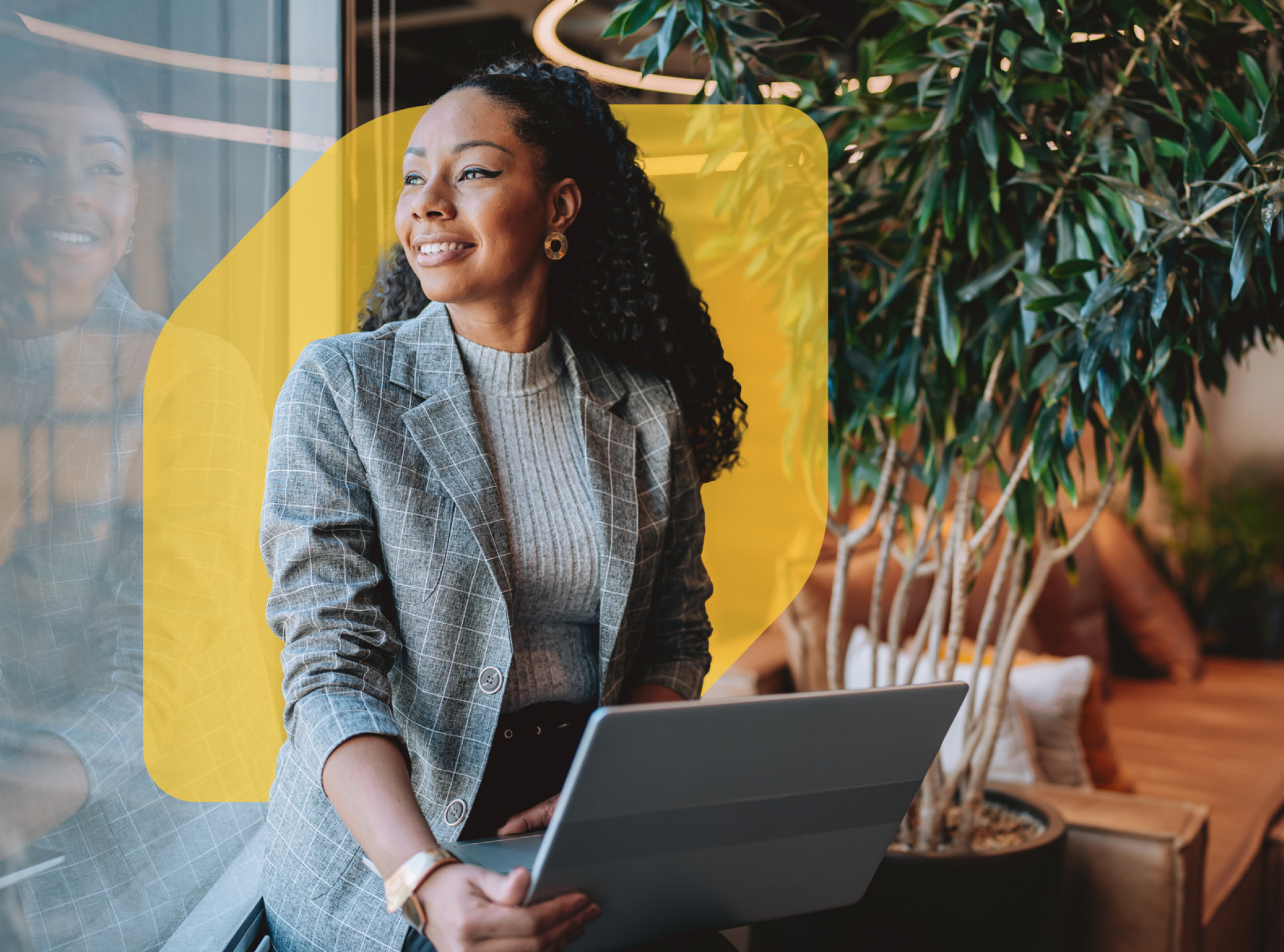Young professional woman working on a laptop